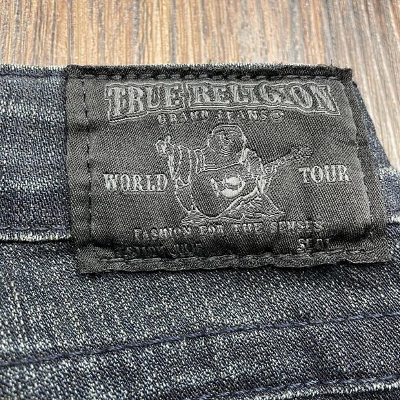 True Religion Julie Jeans Womens Size 27 Black Studded Pockets Slim USA Made - Picture 5 of 11